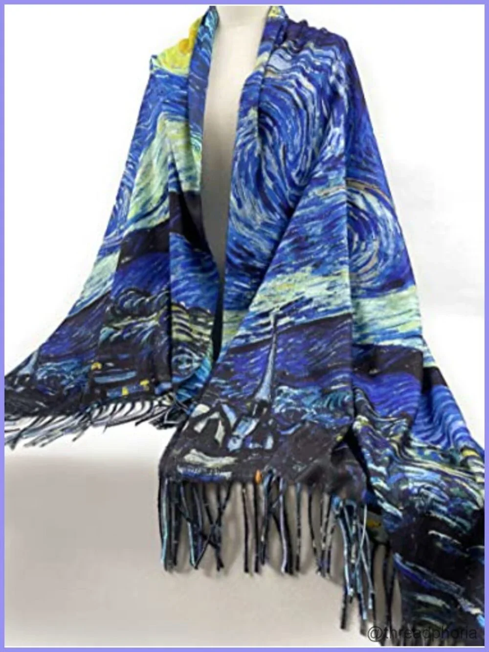 Reversible Art Print Scarf Wrap Shawl Pashmina Blanket Large Double Sided